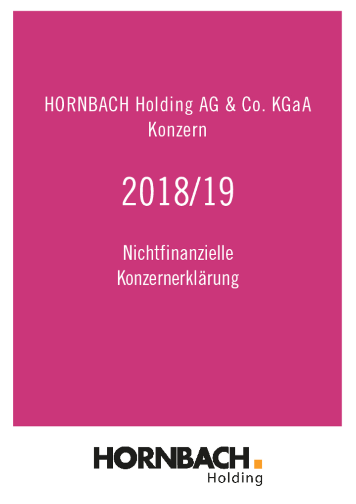 Nichtfinanzieller Konzernbericht 2018/19