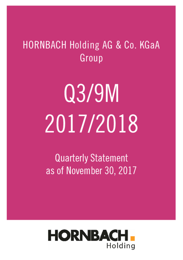 Q3 statement / Q3 financial report 2017/2018