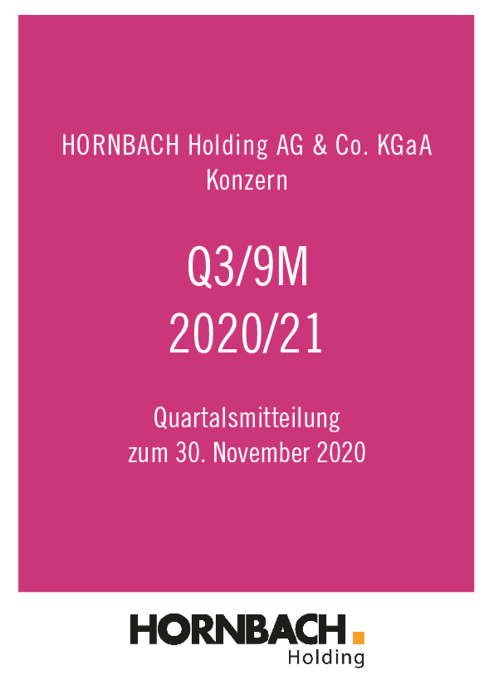 Q3 Mitteilung / Q3 Finanzbericht 2020/2021