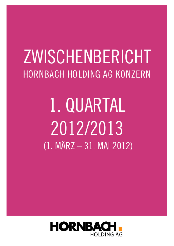 3-Monatsbericht 2012/2013