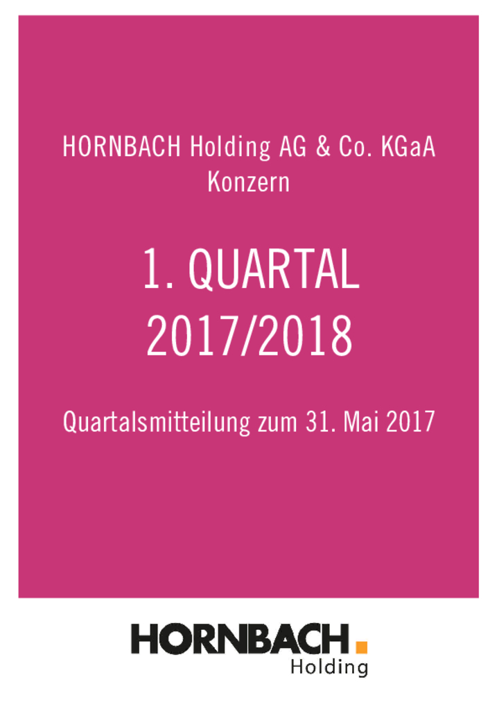Q1 Mitteilung / Q1 Finanzbericht 2017/2018