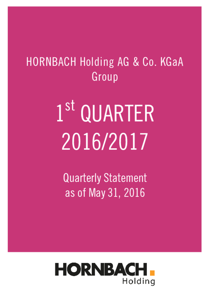 Q1 statement / Q1 financial report 2016/2017
